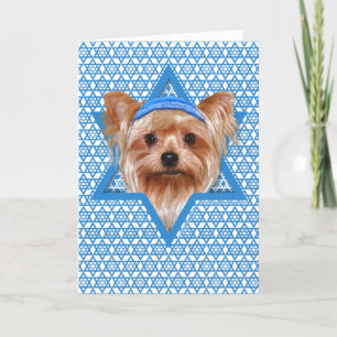 Cartes Pour Fêtes Annuelles Hanoukka Star of David - Yorkshire Terrier