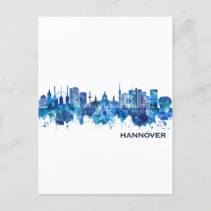 Cartes Pour Fêtes Annuelles Hanovre Allemagne Skyline Blue