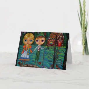 Cartes Pour Fêtes Annuelles Hansel and Gretel Dolls Gingerbread House