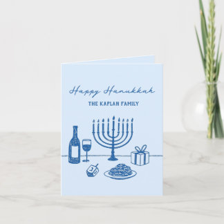 Cartes Pour Fêtes Annuelles Hanukkah Juif Tendance Personnalisé Dessin à la Ma