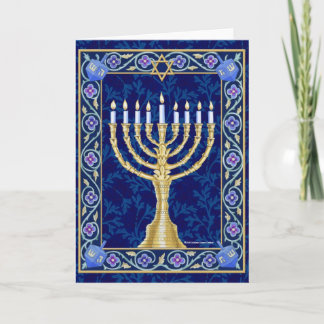 Cartes Pour Fêtes Annuelles Hanukkah Menorah
