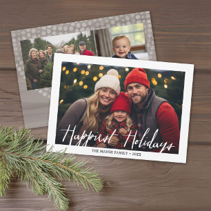 Cartes Pour Fêtes Annuelles Happest Holidays Modern Full Photo avec Boho Dots