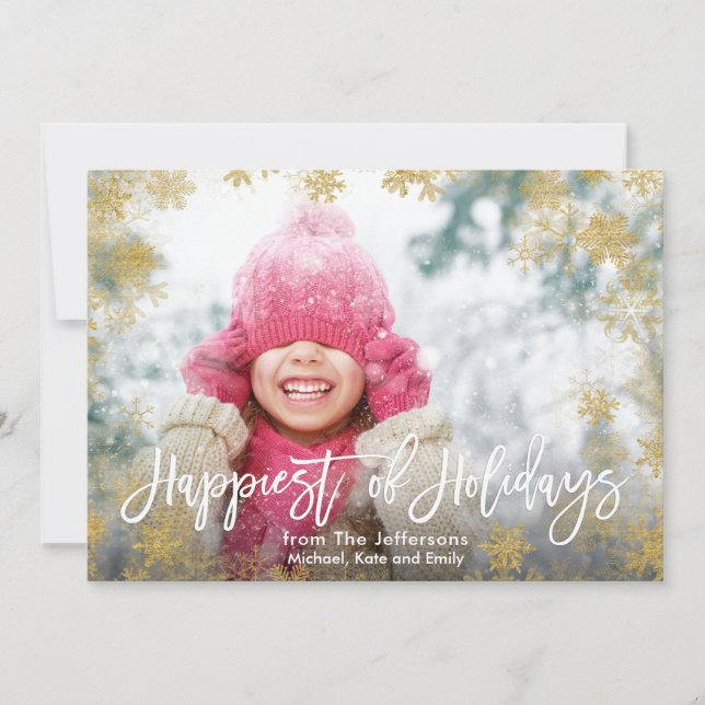 Cartes Pour Fêtes Annuelles Happest of Holidays Full Bleed Photo (Devant)