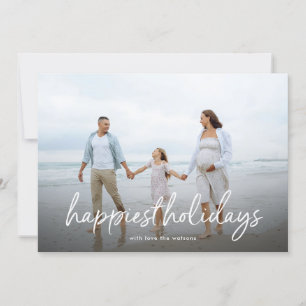 Cartes Pour Fêtes Annuelles Happiest Holidays main Writer Photo noël