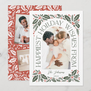 Cartes Pour Fêtes Annuelles Happiest Wives Arch Holly Berry 3 Photo Collage