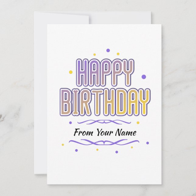 Cartes Pour Fêtes Annuelles happy birthday customizable (Devant)