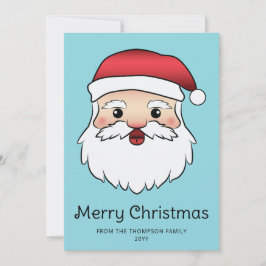 Cartes Pour Fêtes Annuelles Happy Cartoon Santa Claus Tête Avec Texte Personna