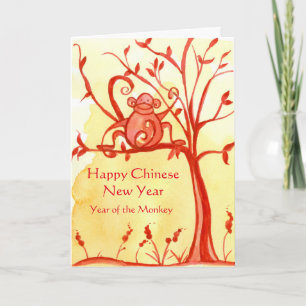 Cartes Pour Fêtes Annuelles Happy Chinese New Year of the Monkey Peace