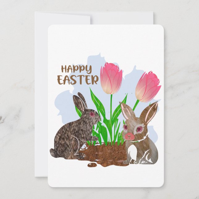 Cartes Pour Fêtes Annuelles Happy Easter Bunny (Devant)