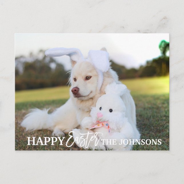 Cartes Pour Fêtes Annuelles HAPPY EASTER REtriever Chien Chiot Lapin Oreilles  (Devant)