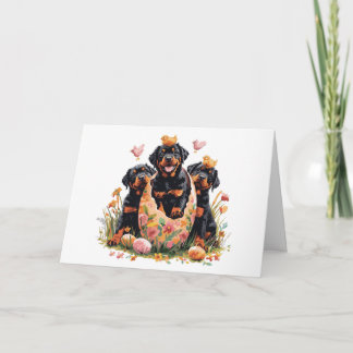 Cartes Pour Fêtes Annuelles Happy Easter Rottweiler Dogs