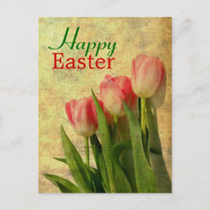 Cartes Pour Fêtes Annuelles Happy Easter Spring Tulips