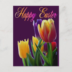 Cartes Pour Fêtes Annuelles Happy Easter Tulips Greeting Cards