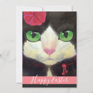 Cartes Pour Fêtes Annuelles Happy Easter Tuxedo Cat Kitten Illustration