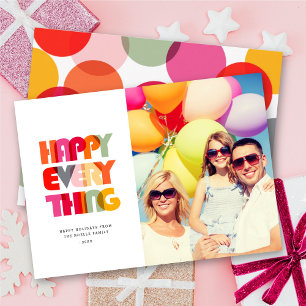 Cartes Pour Fêtes Annuelles Happy Everything Bold Colorful Typography Photo
