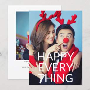 Cartes Pour Fêtes Annuelles Happy Everything Holiday Photo Overlay Typographie