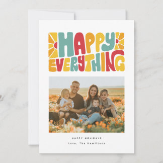 Cartes Pour Fêtes Annuelles Happy Everything Retro Bubble Letters Photo Card