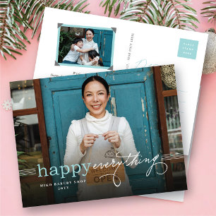 Cartes Pour Fêtes Annuelles Happy Everything Simple Typographie Photo Business