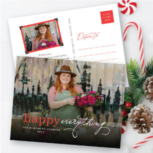 Cartes Pour Fêtes Annuelles Happy Everything Simple Typographie Photo Business