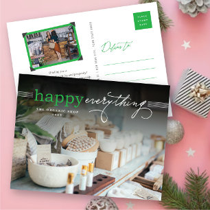 Cartes Pour Fêtes Annuelles Happy Everything Simple Typographie Photo Business