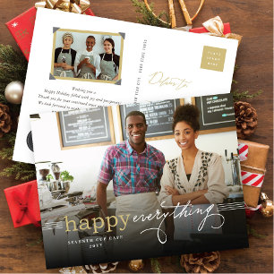 Cartes Pour Fêtes Annuelles Happy Everything Simple Typographie Photo Business