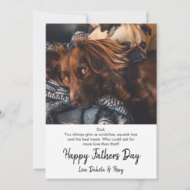 Cartes Pour Fêtes Annuelles Happy Fête des pères 2 photo de chien (Devant)