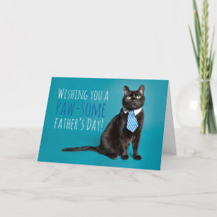Cartes Pour Fêtes Annuelles Happy Fête des pères Chat en Cravate Humour