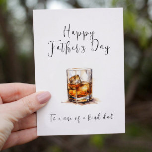 Cartes Pour Fêtes Annuelles Happy Fête des pères Vin Verre aquarelle