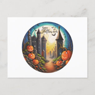 Cartes Pour Fêtes Annuelles Happy Halloween Castle Pleine lune Halloween