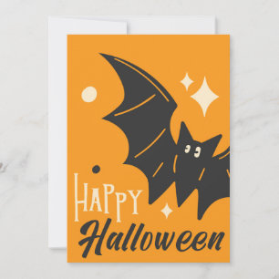 Cartes Pour Fêtes Annuelles Happy Halloween chauve Orange mignonne Drôle