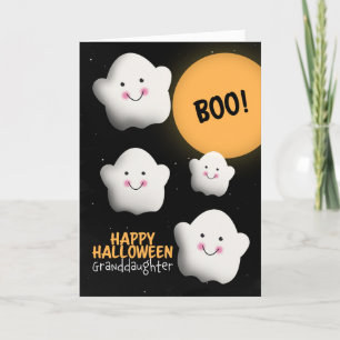 Cartes Pour Fêtes Annuelles Happy Halloween Granddaughter Happy Ghosts