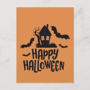 Cartes Pour Fêtes Annuelles Happy Halloween maison hantée éffrayant chauve-sou