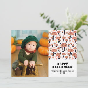Cartes Pour Fêtes Annuelles Happy Halloween Orange Champhroom photo automne