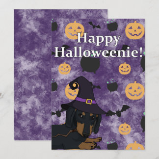 Cartes Pour Fêtes Annuelles Happy Halloweenie Dachshund (Hazel)