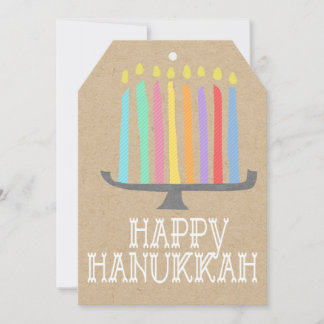 Cartes Pour Fêtes Annuelles Happy Hanoukka menorah tag cadeau