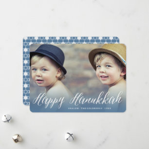 Cartes Pour Fêtes Annuelles Happy Hanoukka Modern tendance photo de script bla