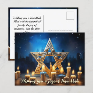 Cartes Pour Fêtes Annuelles 🕎 Happy Hanoukka, nom et texte personnalisés