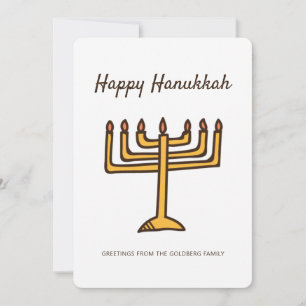 Cartes Pour Fêtes Annuelles Happy Hanoukka Simple et moderne Menorah Salutatio