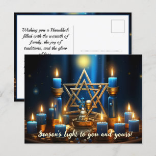 Cartes Pour Fêtes Annuelles 🕎 Happy Hanoukka, texte personnalisé