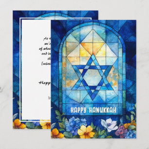 Cartes Pour Fêtes Annuelles 🕎 Happy Hanoukka, vitrail personnalisable