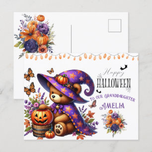 Cartes Pour Fêtes Annuelles Happy Helloween Cute Wizard Bear
