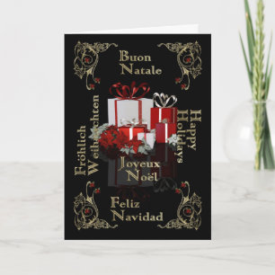 Cartes Pour Fêtes Annuelles Happy Holiday Affaires multilingue Noël ca