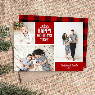 Cartes Pour Fêtes Annuelles Happy Holidays 3 Photo Collage