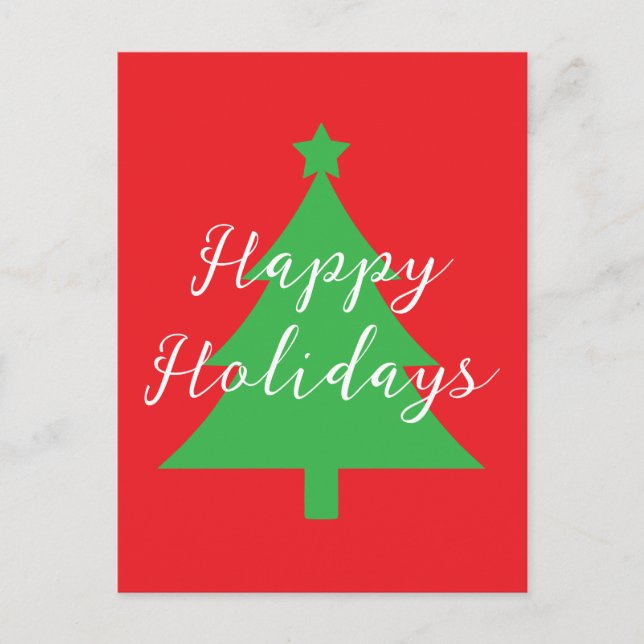 Cartes Pour Fêtes Annuelles Happy Holidays Bright Red Christmas New Year (Devant)