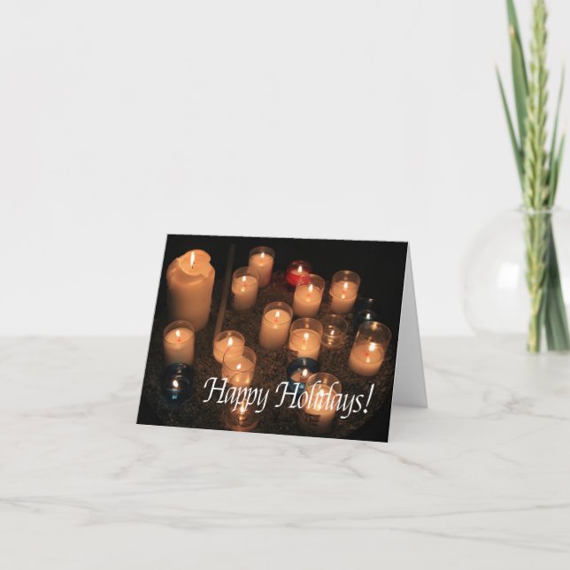Cartes Pour Fêtes Annuelles Happy Holidays Burning candles christmas (Devant)