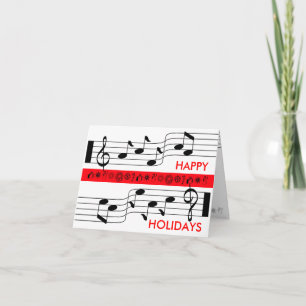 Cartes Pour Fêtes Annuelles Happy Holidays Card Musique Note Notation Blanc