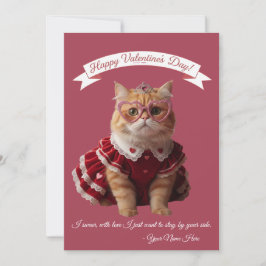 Cartes Pour Fêtes Annuelles Happy Holidays Cat Valentine's Love