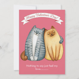 Cartes Pour Fêtes Annuelles Happy Holidays Cat Valentine's Love Pink