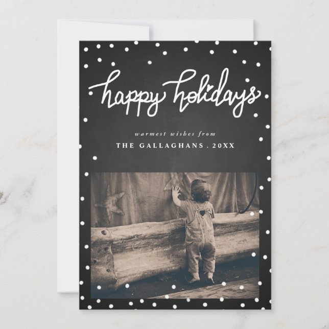 Cartes Pour Fêtes Annuelles Happy Holidays Chalkboard photo manuscrite (Devant)