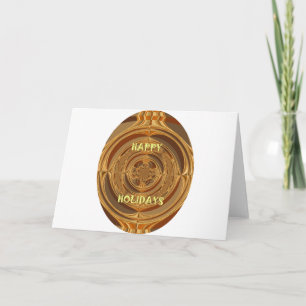 Cartes Pour Fêtes Annuelles Happy Holidays Circle Art Print/Design